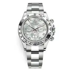 Rolex Cosmograph Daytona 116509 White MOP Diamond Oyster White Gold Mens Watch