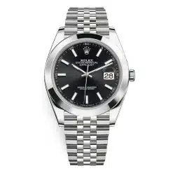 Rolex Datejust 126300 Black Index Jubilee 41mm Stainless Steel Mens Watch
