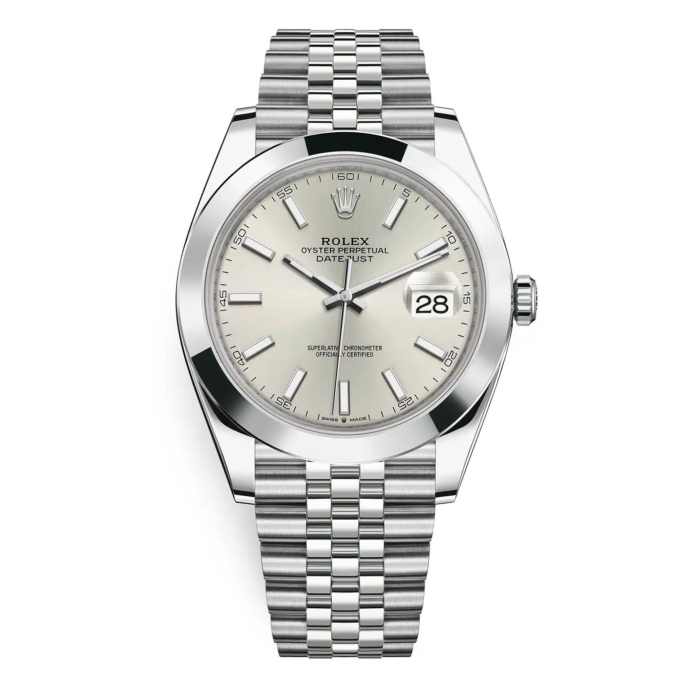 Rolex Datejust 126300-0004 Silver Index Jubilee 41mm Stainless Steel Mens Watch