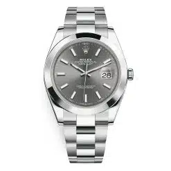 Rolex Datejust Ref: 126300-0007 Dark Rhodium Index Oyster 41mm Stainless Steel Mens Watch