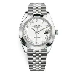 Rolex Datejust 126300-0016 White Roman Jubilee 41mm Stainless Steel Mens Watch