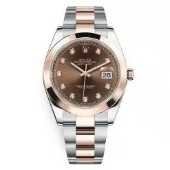 Rolex Datejust 126301-0003 Chocolate Diamond Oyster 41mm Steel and Everose Gold Mens Watch