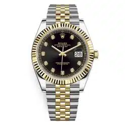 Rolex Datejust 126333-0006 Black Diamond Jubilee 41mm Steel and Yellow Gold Mens Watch