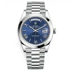 Rolex Day-Date 228206 Blue Roman 40mm Platinum Men's Watch