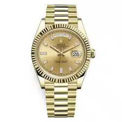 Rolex Day-Date 228238 Champagne Baguette 40mm Yellow Gold