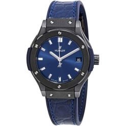Hublot 581.cm.7170.lr Classic Fusion Quartz 33mm Ladies Watch Ceramic Blue