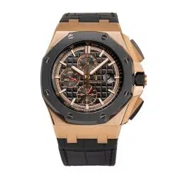 Audemars Piguet 26401RO.OO.A002CA.02 Royal Oak Offshore Black Dial Black Leather Strap 44mm