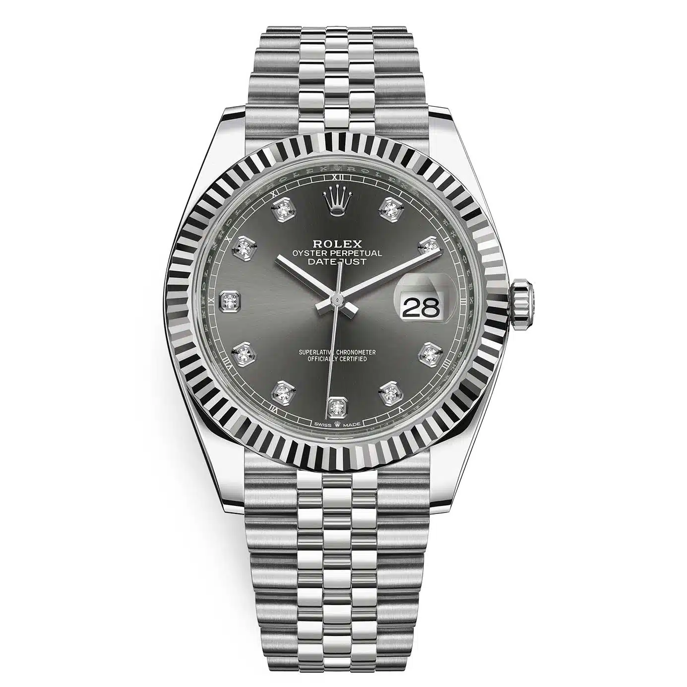 Rolex Datejust 126334-0006 Dark Rhodium Diamond Jubilee 41mm Stainless Steel Watch