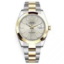 Rolex Datejust 41mm 126303-0001 Silver Index Oyster Steel and Yellow Gold Mens Watch