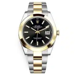 Rolex 126303-0013 Datejust 41mm Black Index Oyster Steel and Yellow Gold Mens Watch