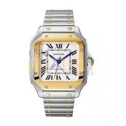 Cartier Santos De Cartier W2SA0007 Automatic Silver Dial Steel and Yellow Gold Men's Watch