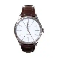 Rolex 50509 Cellini Time White Dial Leather Strap 39mm Mens Watch