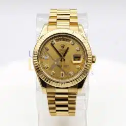 Alternative view of Rolex Day-Date II 218238 Champagne Diamond Dial 18k Yellow Gold Mens Watch