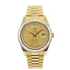 Rolex Day-Date II President 218398 Fact Diamond Bezel and Dial 18K Yellow Gold