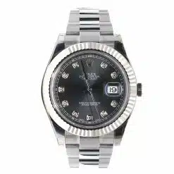 Rolex Datejust ll 116334 41 mm Steel Rhodium Diamond Fluted Bezel