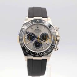 Alternative view of Rolex Cosmograph Daytona 116519LN Steel and Black Oysterflex White Gold Mens Watch