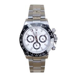 Rolex 116520 Daytona 40mm Stainless Steel Case Aftermarket White Dial & Black Bezel Watch