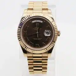 Alternative view of Rolex Day-Date II 218235 Everose Gold with Chocolate Roman Dial Watch
