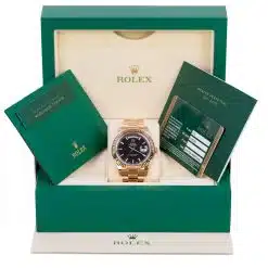 Alternative view of Rolex 218235 Day-Date Black Dial 41mm 18K Rose Gold President Bracelet Watch