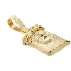 Gold Jesus Pendant With Diamonds