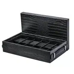 Alternative view of High-End 12-Piece Watch Black Box/Tray with Top Watch Storage