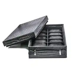 High-End 12-Piece Watch Black Box/Tray with Top Watch Storage
