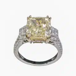 Alternative view of Fancy Yellow Light 18k White Gold Two-Tone Diamond Engagement Ring