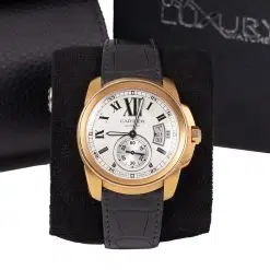 Alternative view of Cartier W7100009 Calibre Snailed Dial Black Strap 42mm Watch