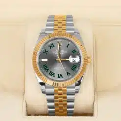 Alternative view of Rolex 126333 Datejust Steel And Yellow Gold Fluted Bezel Wimbledon Dial Jubilee Watch