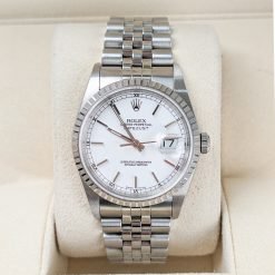 Alternative view of Rolex Datejust 36mm 16220 White Stick Dial Jubilee Bracelet