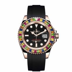Rolex 116695SATS Yacht-Master 40 mm 18k Everose Gold Black Dial
