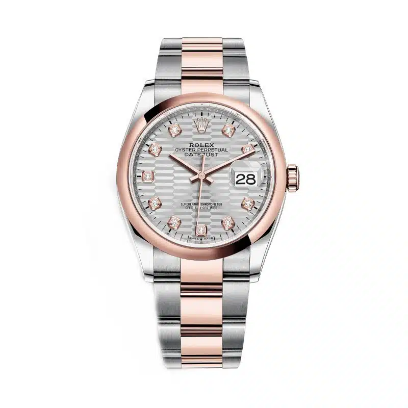 Rolex Datejust 126201 Silver Fluted Motif Diamond Dial Oyster Bracelet Watch