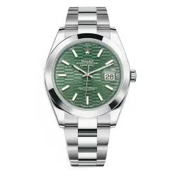 Rolex Datejust 126300 Mint Green Fluted Motif Dial Stainless Steel Oyster Bracelet Watch