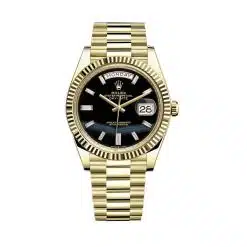 Rolex Day Date 228238 Onyx Diamond Dial and Yellow Gold President Bracelet Watch