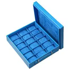 Alternative view of High-End 18-Piece Watch Bright Blue Box/Tray with Top Watch Storage