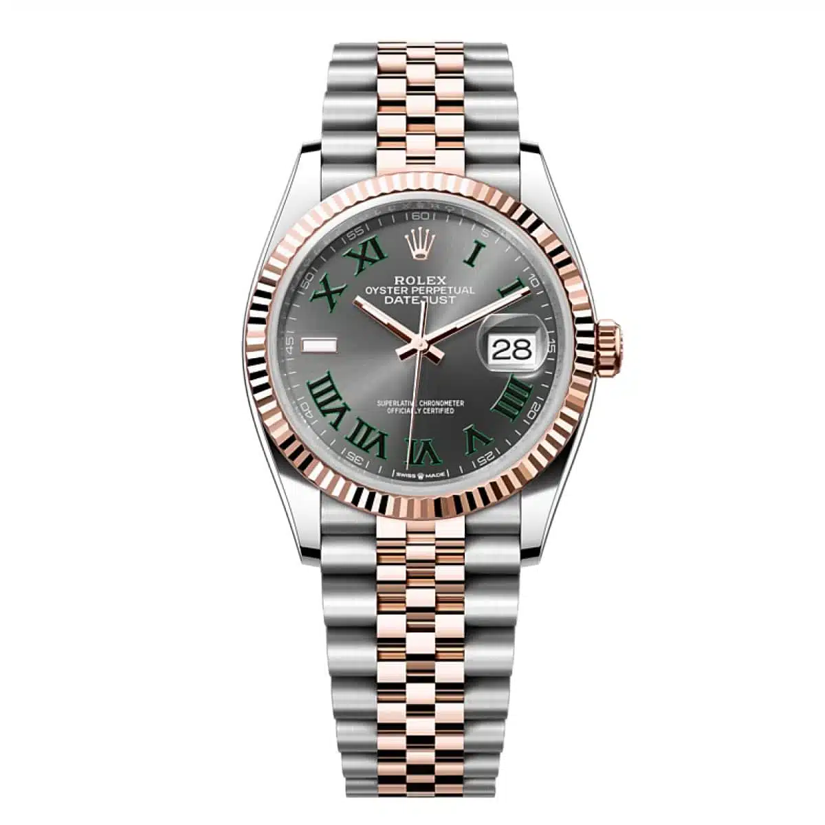 Rolex Datejust 126231-0029 Wimbledon Dial Oystersteel and 18K Rose gold Jubilee Bracelet Watch