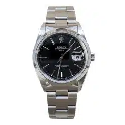 Rolex 15210 Oyster Perpetual Black Stick Dial 34mm Stainless Steel Smooth Bezel Watch