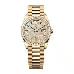 Rolex Day Date 128348rbr Diamonds & Saphires Dial