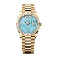 Rolex Day Date 128348rbr Turquoise Roman Diamonds Dial