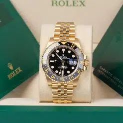 Alternative view of Rolex GMT-Master II 126718GRNR Black Dial 40mm Yellow Gold