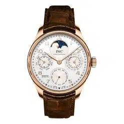 IWC IW503302 Portugieser Perpetual Calendar 44.2 mm Brown Leather Strap Silver Dial Watch
