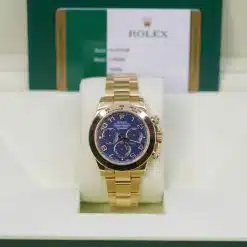 Alternative view of Rolex 116508 Cosmograph Daytona Blue Arabic Dial 18K Yellow Gold Oyster 40mm Watch
