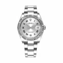 Rolex 115234 Oyster Perpetual Silver Roman Dial