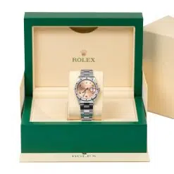 Alternative view of Rolex 15210 Oyster Perpetual Pink/Salmon Arabic Dial 34mm Stainless Steel Watch