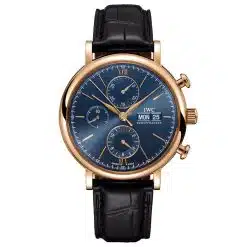 IWC IW391035 Portofino Chronograph Blue Dial 42mm Rose Gold