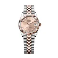 Rolex Datejust 278271-0024 Rosé Set with Diamonds 31mm Dial Fluted Bezel Jubilee Bracelet 18k Everose Gold and Stainless Steel Watch