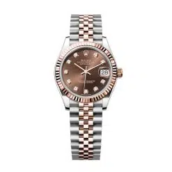 Rolex Datejust 278271-0028 Chocolate Set with Diamonds 31mm Dial Fluted Bezel Jubilee Bracelet 18k Everose Gold and Stainless Steel Watch
