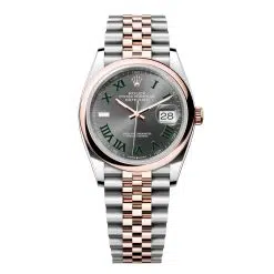 Rolex Datejust 126201-0029 Slate Roman Numeral 36mm Dial Domed Bezel Jubilee Bracelet Everose Gold and Oystersteel Watch