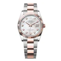 Rolex Datejust 126231-0022 Mother-of-Pearl Set with Diamonds 36mm Dial Fluted Bezel Oyster Bracelet Oystersteel and Everose gold Watch
