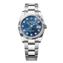 Rolex Datejust 126234-0058 Blue Fluted Motif 36mm Dial Fluted Bezel Oyster Bracelet Watch